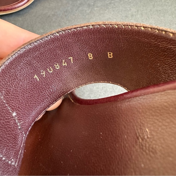 GUCCI High Heels Open Toe Sandals Shoes Maroon Merlot Leather Horsebit Buckle 8 - Picture 10 of 15